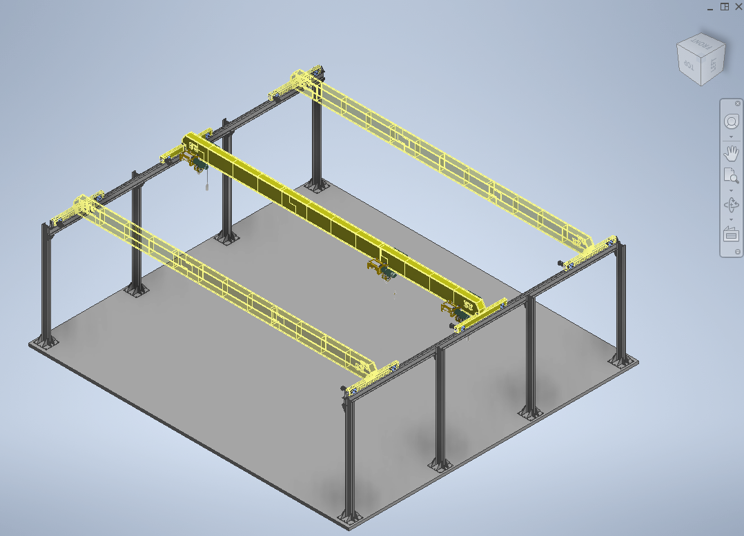 Modelagem 3D de ponte rolante
